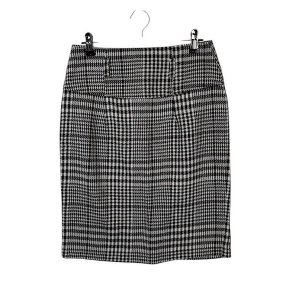 Heart Soul Houndstooth Plaid Pencil Skirt Black White Back Zip Juniors Size‎ 5